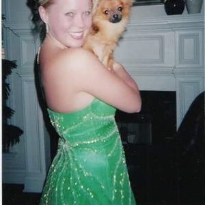 Strapless beaded dress